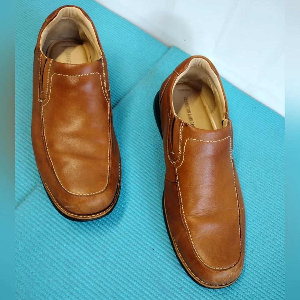 Johnston & Murphy Men's Slip On Sheepskin Leather Shoes Loafer 12M